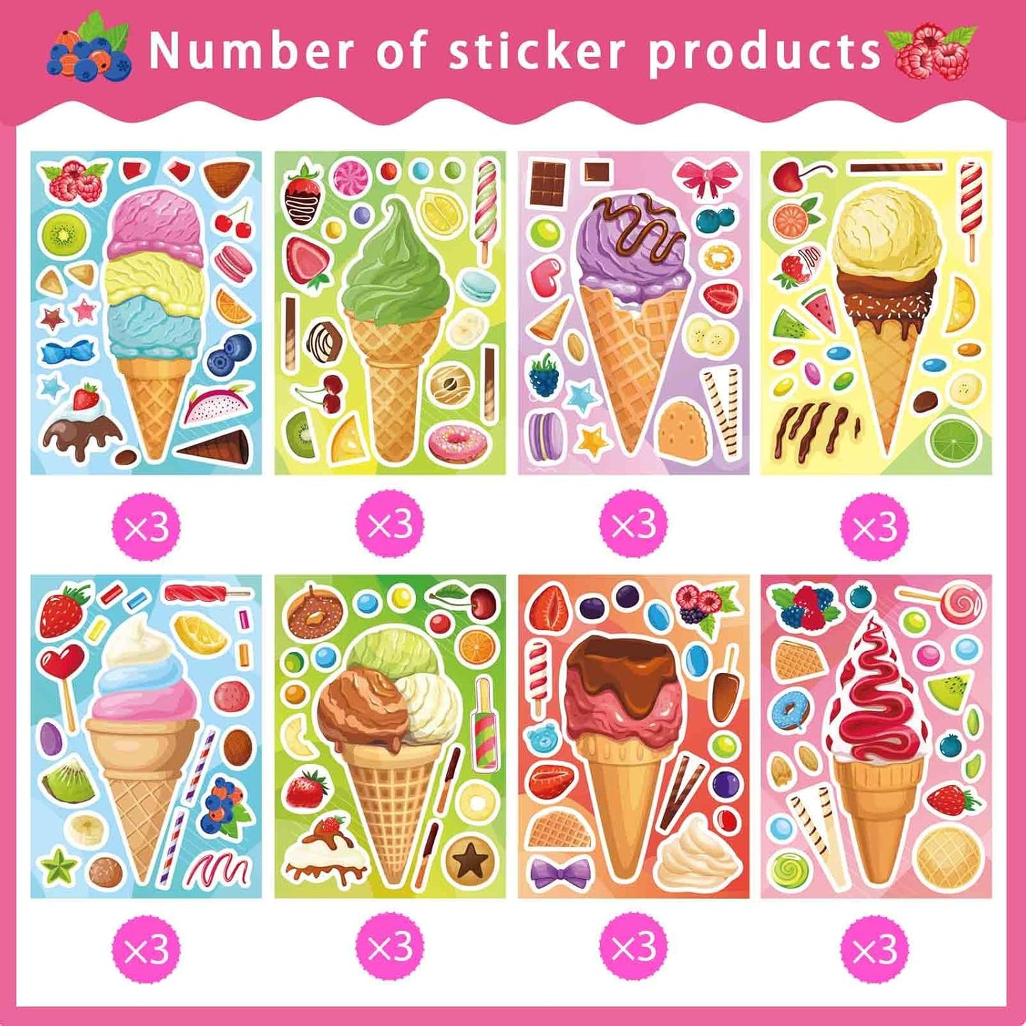 24 Sheets Make a Face Stickers for Kids Toddlers, Make Your Own Animal Mix and Match Sticker Sheets with Sea Animals Horses Dinosaurs Unicorns for Kids Crafts Party Favors Goodie Bags Stuffers