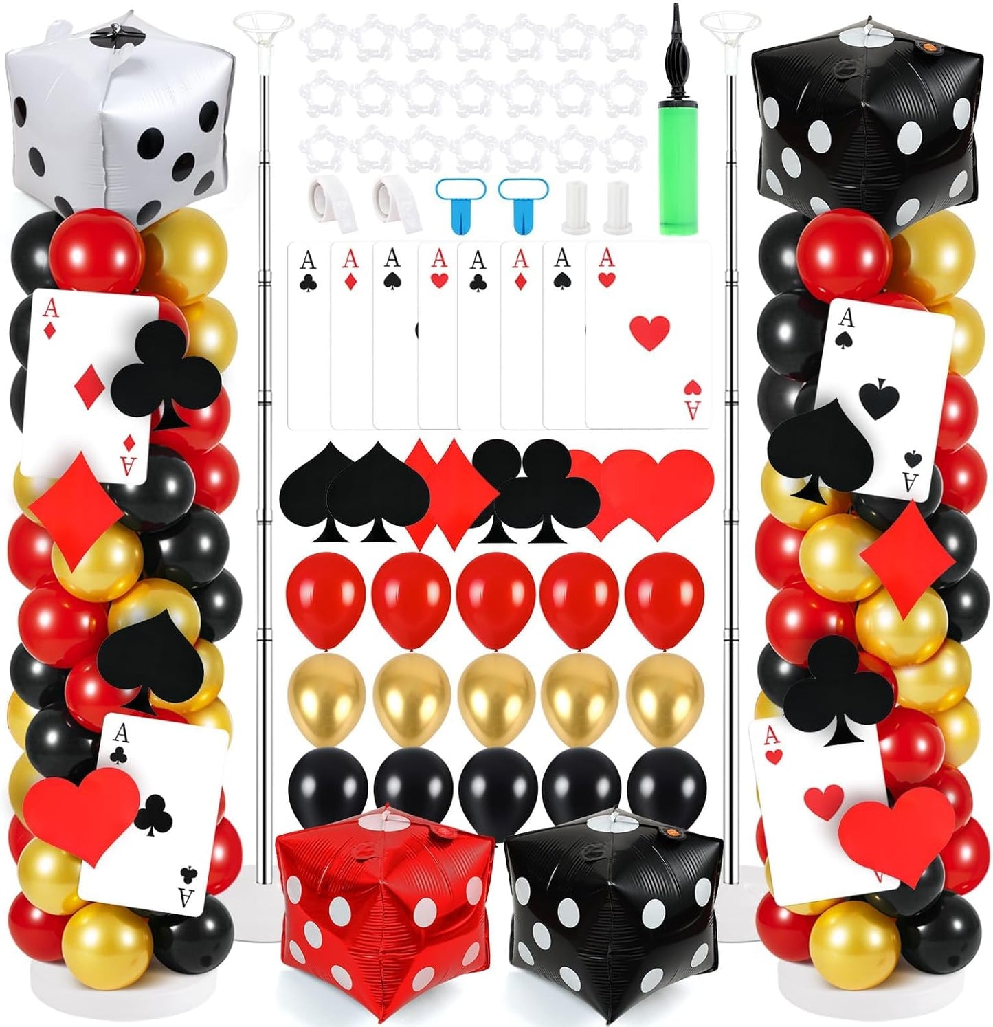 2 Sets Graduation Balloon Column Stand Kits with Balloons 2026 Grad Themed Decoration Navy Blue Balloon Tower Stand Kit for Grad High School & College Celebration Party Decor