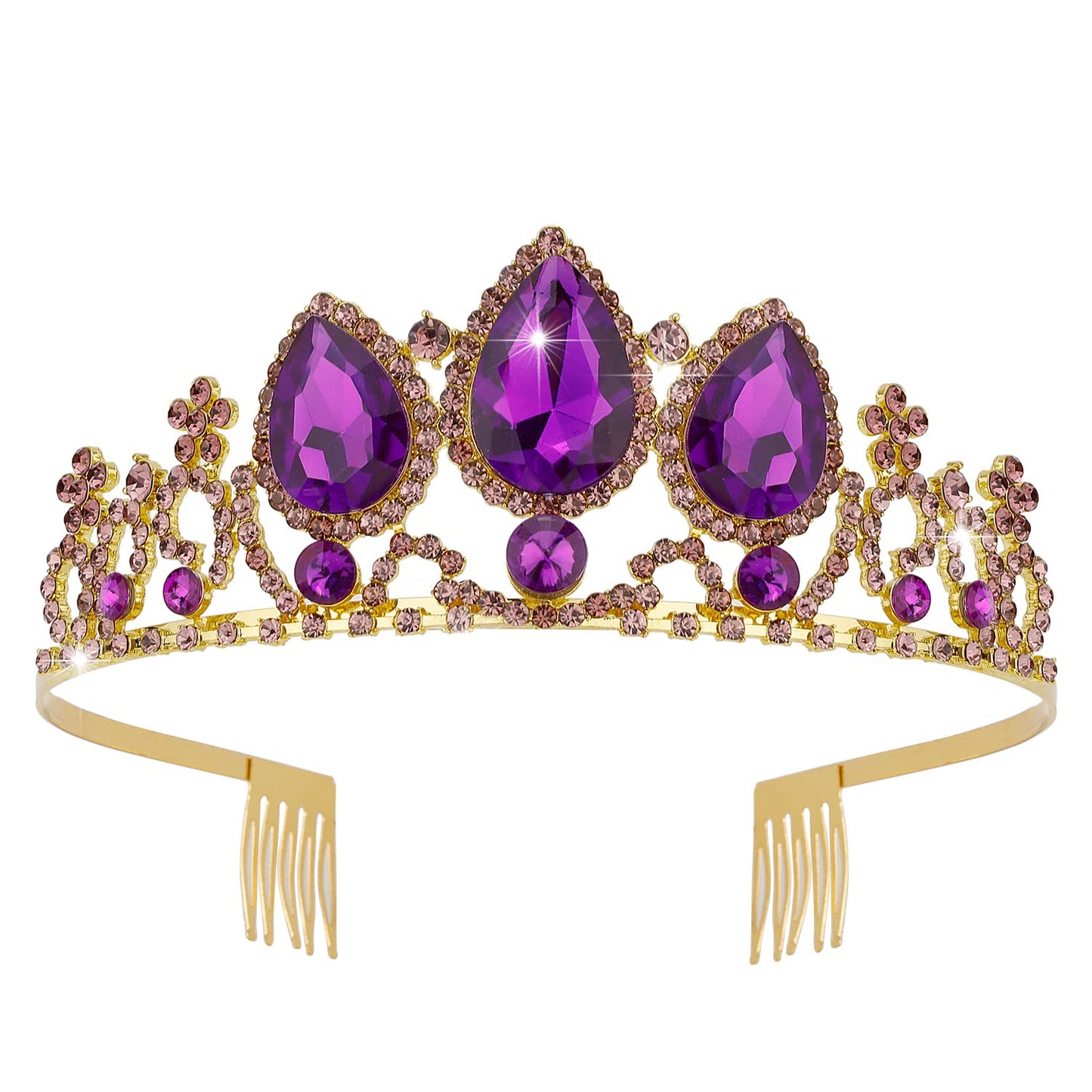 Velscrun Girls Rapunzel Crown, Princess Tiara Headband, Multicolored Crowns for Birthday Party and Halloween Cosplay