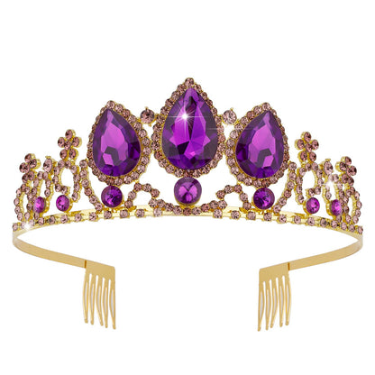 Velscrun Girls Rapunzel Crown, Princess Tiara Headband, Multicolored Crowns for Birthday Party and Halloween Cosplay