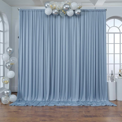 10 ft x 10 ft Wrinkle Free White Backdrop Curtains for Wedding Parties, Polyester Photography Backdrop Drapes for Birthday Parties Stage Backdrop Stand, 2 Panels 5x10FT Background Curtains