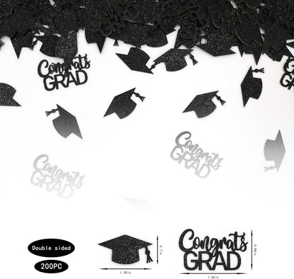 200PC Gold Graduation Confetti Class of 2026 Congrats Grad Confetti for Table Grad Cap Scatters for Graduation party decorations 2026
