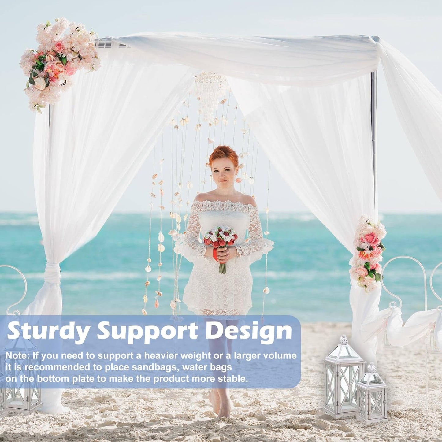 TOCRETOARE Heavy Duty Backdrop Stand, 10x10ft Pipe and Drape Backdrop Stand Kit with Adjustable Telescopic Poles Frame and Metal Base, Background Holder for Parties Wedding Birthday Photography Capacity of up to 22 lbs