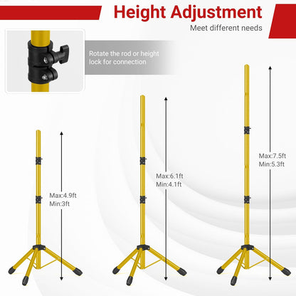 Backdrop Stand, Adjustable 10x7.5 FT Background Stand Backdrop for Parties, Photo Video Studio, Portable Photography Backdrop Stand with Carrying Bag, 6 Backdrop Clamps, and 2 Stand Bags