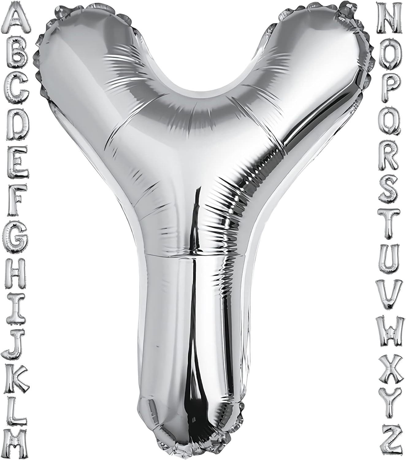 40 inch Silver Letter A Balloon, Big Size Alphabet Foil Mylar Helium Balloons for Birthday Party Celebration Wedding Anniversary Baby Shower Decorations Supplies Alphabet A