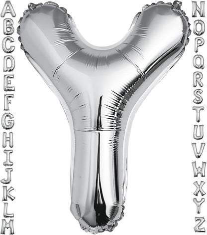 40 inch Silver Letter A Balloon, Big Size Alphabet Foil Mylar Helium Balloons for Birthday Party Celebration Wedding Anniversary Baby Shower Decorations Supplies Alphabet A