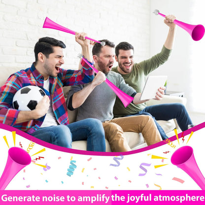 Collapsible Stadium Horn 24 Inch Vuvuzela Plastic Trumpet Blow Horns Noise makers for Sporting Events School Sports Football Games Party Supplies Favors Accessories (Black)