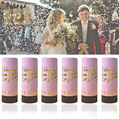 White Confetti Cannon, 6 Pack Mini Party Poppers Shooters Party Confetti Cannon Biodegradable Confetti for Wedding Kids Birthday Wedding Party Supplies