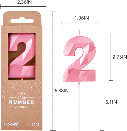 PHD CAKE 2.76 Inch Crystal Black 9 Number Birthday Candles, Black Number Candles, Cake Number Candles, Party Celebration