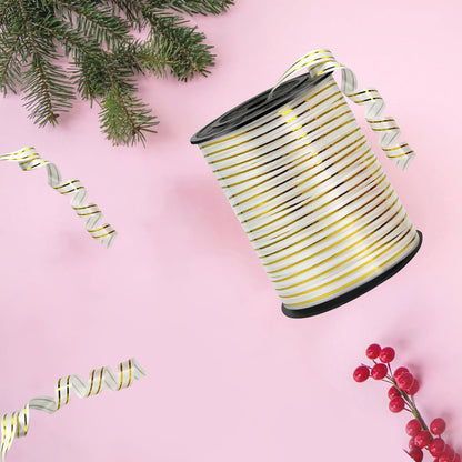 219 Yards Ribbon-White Gold Rimmed Balloon Curling Ribbons Balloon String Balloon Ribbon for Gift Wrapping Curling Ribbon, for DIY Decor Ribbons， Wedding, Florist Flower,Party Decoration