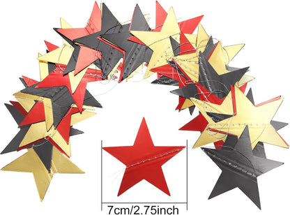 Patelai Glitter Star Garland Banner 2026 Graduation Decor 130 Feet Star Hanging Banner Twinkle Backdrop for Party Birthday Classroom Wedding Supplies(Gold)