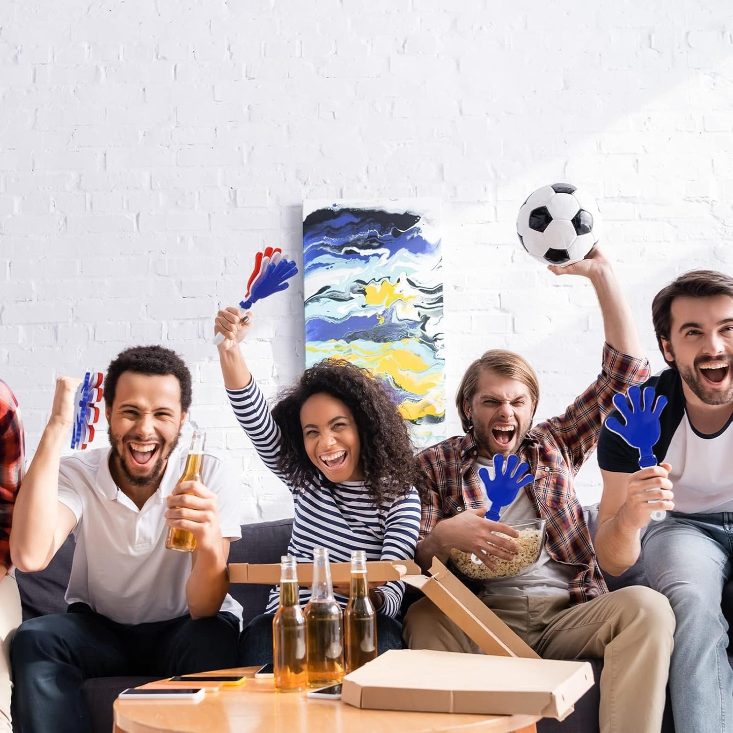 48 Pieces Royal Blue Hand Clappers 7.5 Inch Clappers Noisemakers Noise Makers Party Favors Plastic Clapper Sporting Events Cheers Ball Dance Basketball Football Noisemakers （Royal Blue）