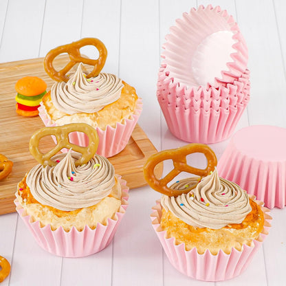 Caperci Heavy Duty Standard White Cupcake Liners 150 Counts - Grease-Resistant Paper Muffin Baking Cups, Odorless, No Muffin Pan Needed, Easily Peels (White)