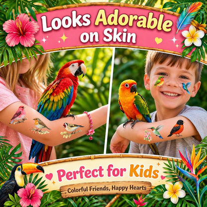 96PCS Tropical Flower Hawaiian Temporary Tattoos Pre-Cut - Hibiscus Plumeria Stickers Beach Summer Hawaiian Birthday Party Decorations, Supplies & Favors - School Gifts Rewards Prizes for Girls Women