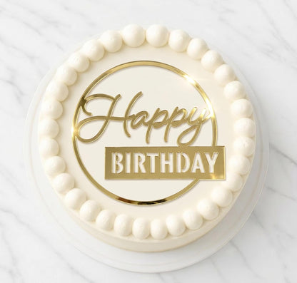 6 Pcs Black Happy Birthday Cake Toppers Set, Acrylic Cake Decoration for Birthday Party