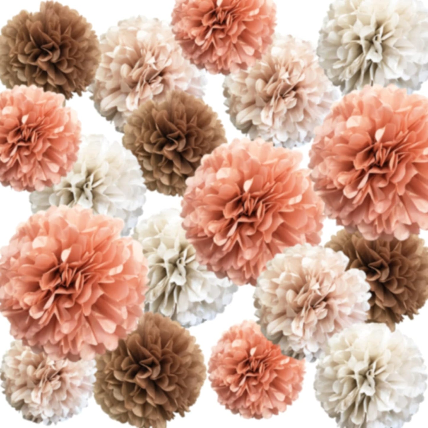 20-Piece Tissue Paper Pom Poms - Hanging Decorations Tissue Paper Flowers for Bridal Wedding Shower Bachelorette Birthday Engagement Party (Burgunday + Boho Green)