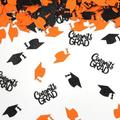 200PC Gold Graduation Confetti Class of 2026 Congrats Grad Confetti for Table Grad Cap Scatters for Graduation party decorations 2026