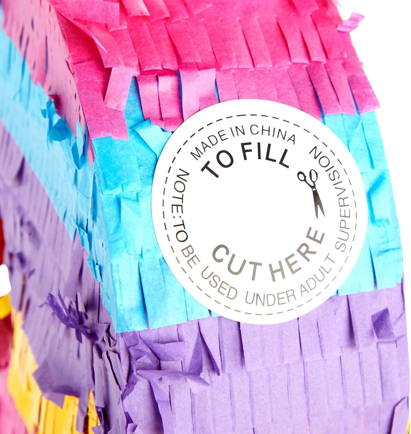 BLUE PANDA Rainbow Number 6 Pinata - Sturdy Corrugated Build & Easy Hang for Fiesta Party - Candy Filled 6th Birthday Party Surprise - Vibrant Tie-Dye Items for Kids - Small (16.5x11x3 In), Blue/White
