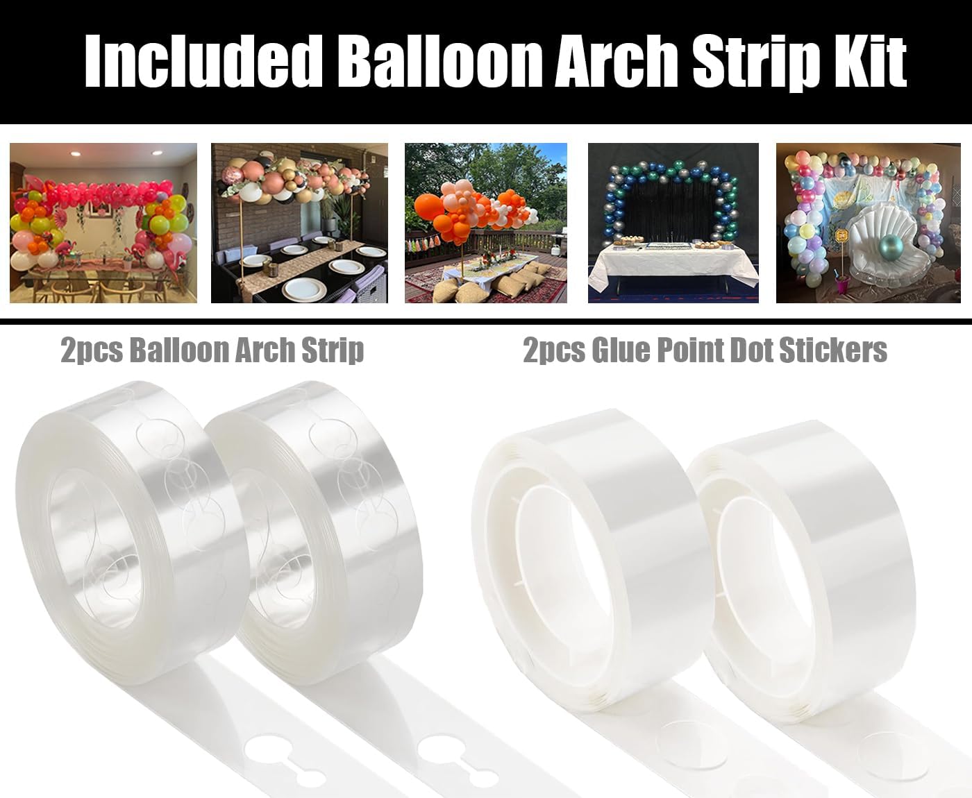 LANGXUN Meatl Table Balloon Arch Kit, Adjustable 16''-56'' Tall 29"-98" Length Table Stand, For Birthday Party Wedding & Graduation Decorations, Christmas Decort Baby Shower Party Supplies (Black)