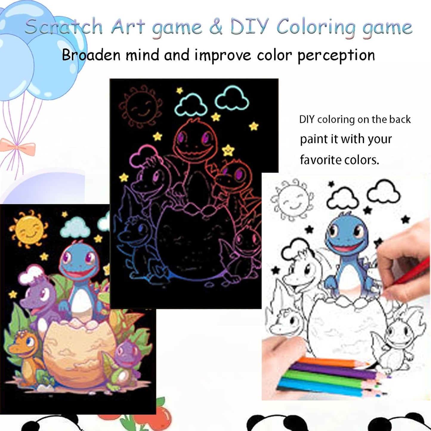 Scratch Art Bookmarks Kit, 24 Sheet Paper with Scratching Tools for DIY Party Favors, Christmas Stocking Stuffers