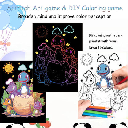 Scratch Art Bookmarks Kit, 24 Sheet Paper with Scratching Tools for DIY Party Favors, Christmas Stocking Stuffers