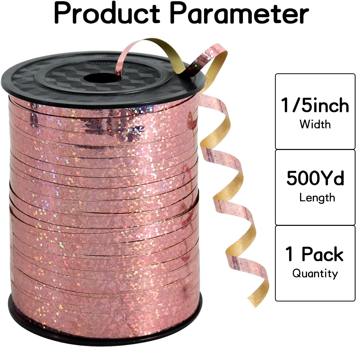 BEISHIDA 500 Yards Red Ribbon Crimped Curling, Balloon String Shiny Metallic Roll for Gift Wrapping Ribbon for Birthday Valentines Day Wedding Mother's Day Party Decorations