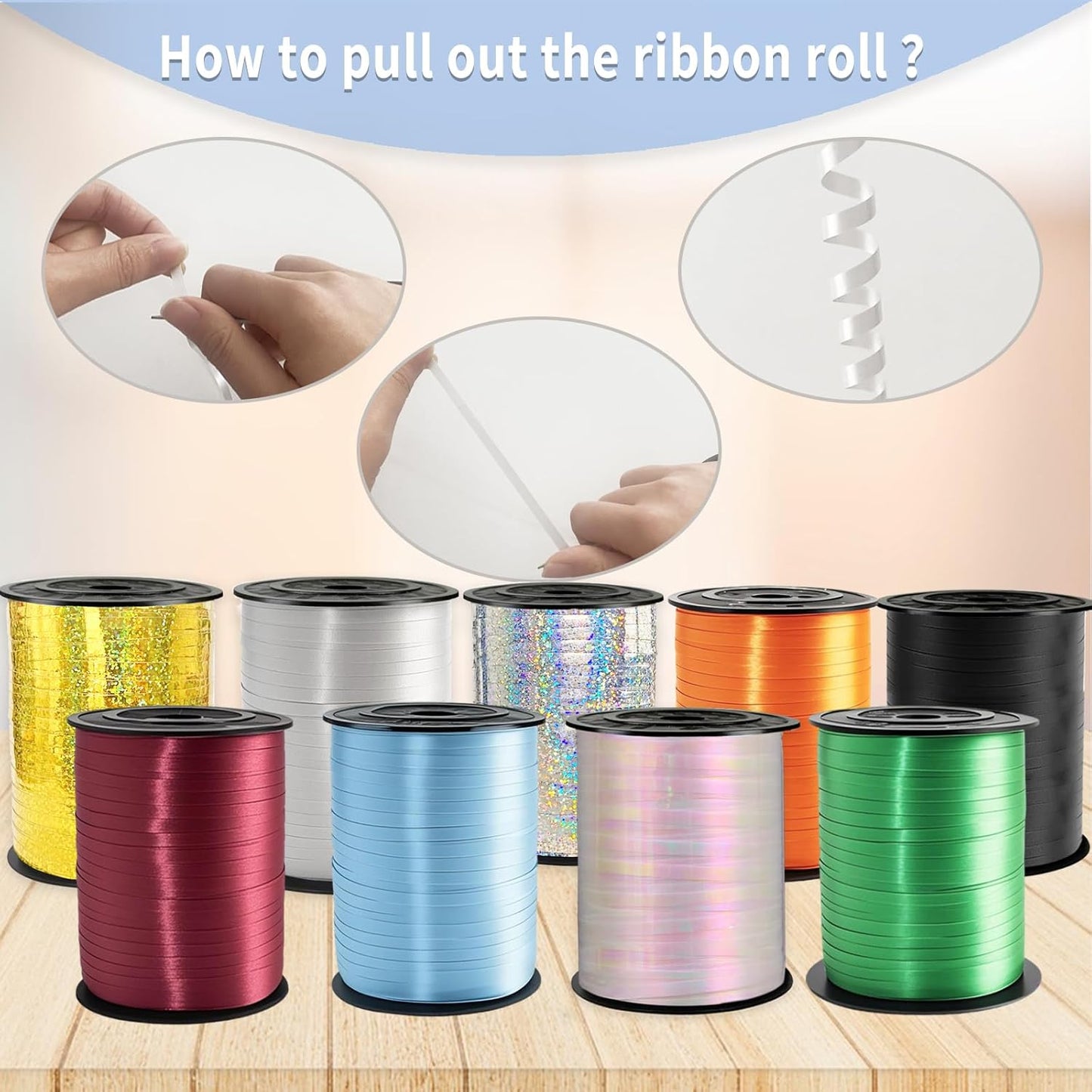 White Curling Ribbon, 500 Yard White Ribbon, Curling Ribbon, 1/5" Ribbon Curling for Present Wrapping, Balloon Ribbon, Birthday, Party, Festival, Florist Flowers Decoratio, Art Craft