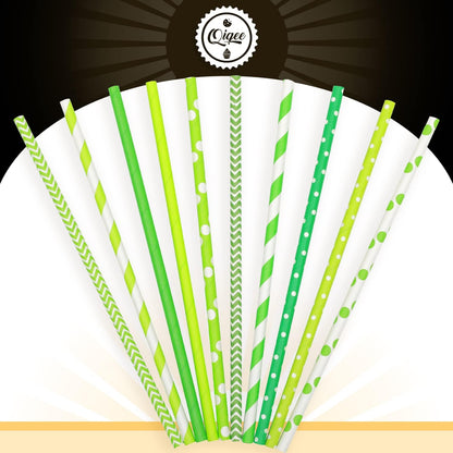 Pink Paper Straws 150pcs Disposable Straws Bulk (10 Pattern) qiqee