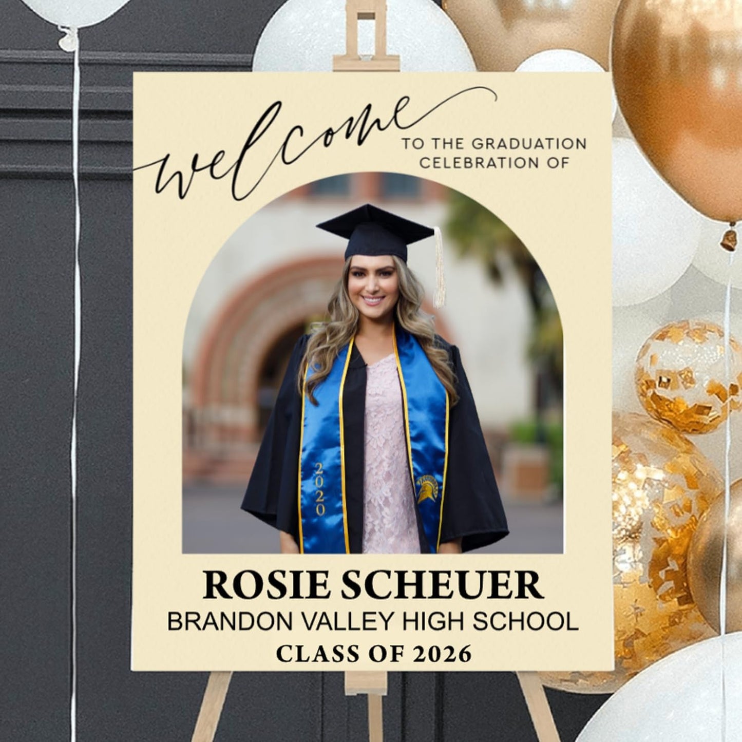 Graduation Party Welcome Sign, Photo Graduation Poster, Graduation Decorations, Grad Party Sign, Grad Welcome Sign, Graduation gift for best friend, Graduation gift for daughter, sister, brother - 1