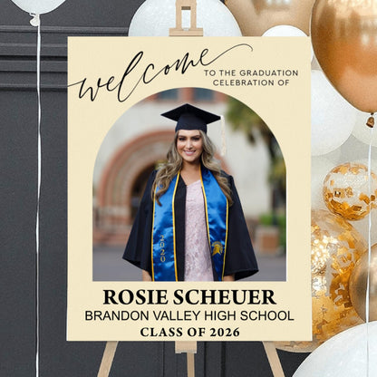 Graduation Party Welcome Sign, Photo Graduation Poster, Graduation Decorations, Grad Party Sign, Grad Welcome Sign, Graduation gift for best friend, Graduation gift for daughter, sister, brother - 1
