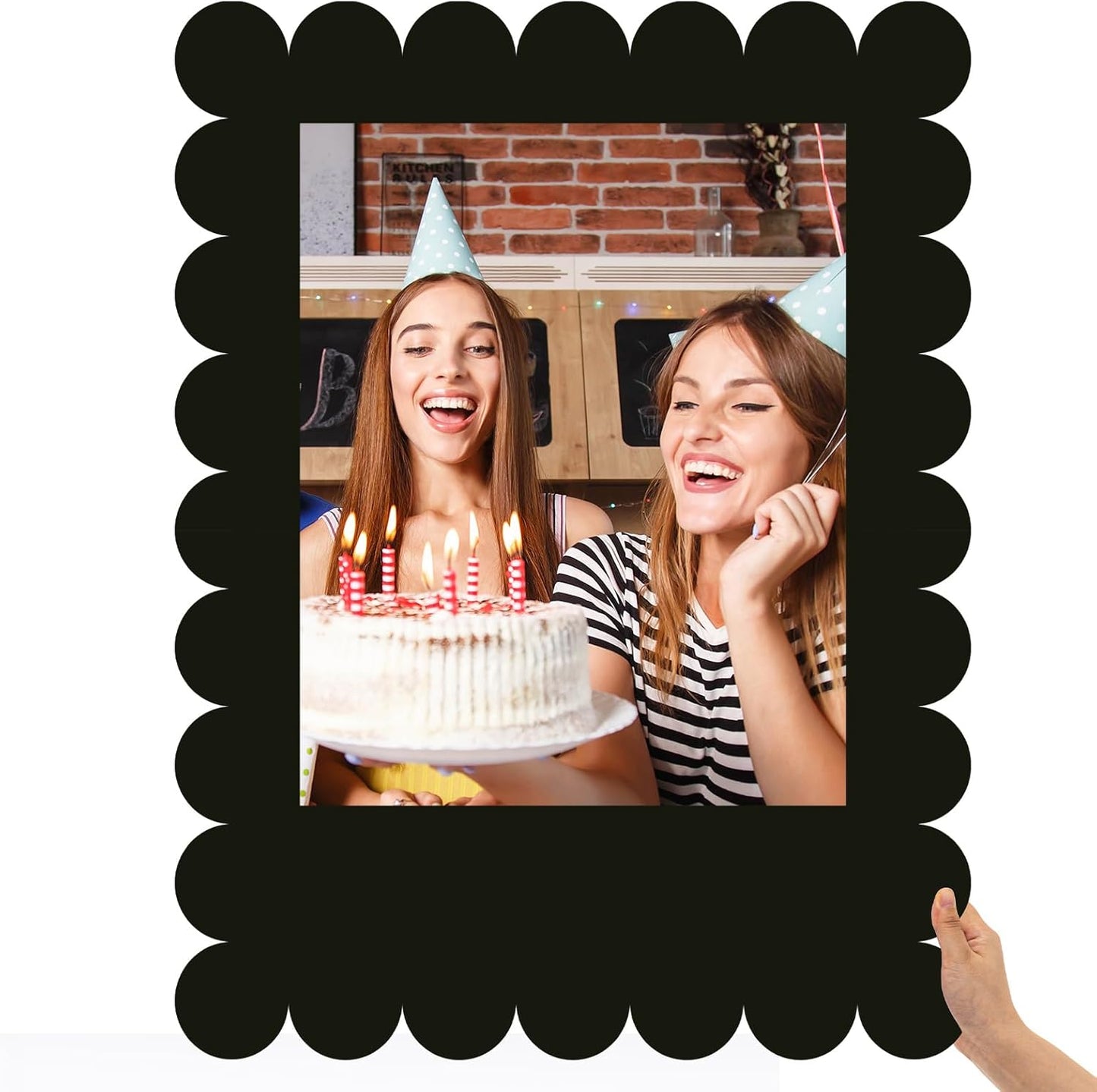 Beeveer 32 x 24 Inch Photo Booth Selfie Frame Prop Booth for Birthday Event Parties Large Blank DIY Cutout Props for Funny Decoration Christmas, Holiday Supplies