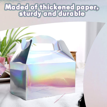 VGOODALL 16PCS Gable Treat Boxes Goodie Bags, 6x3.5x3.5inch Colorful Paper Gift Boxes for Kids Snacks, Candy, Toys, Birthday Party, Wedding