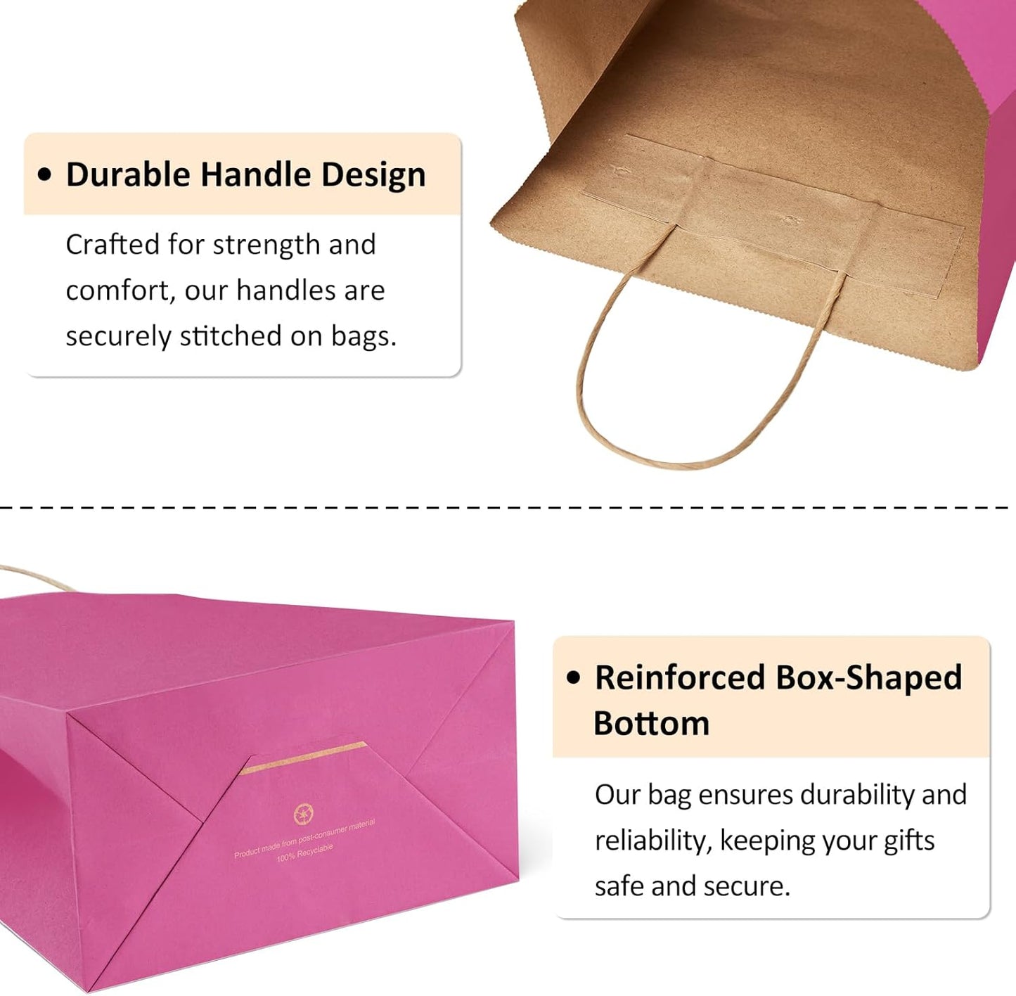 BagDream Kraft Paper Bags 25Pcs 5.25x3x8 Inches Small Paper Gift Bags with Handles Bulk for Party Favor, Retail, Merchandise, Black Gift Sacks