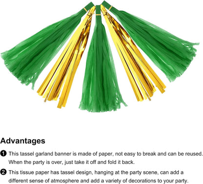 MECCANIXITY 20Pcs Light Blue Tassel Garland Banner with Rope Tissue Paper Tassels Party DIY Kits for Anniversary Wedding Birthday Party