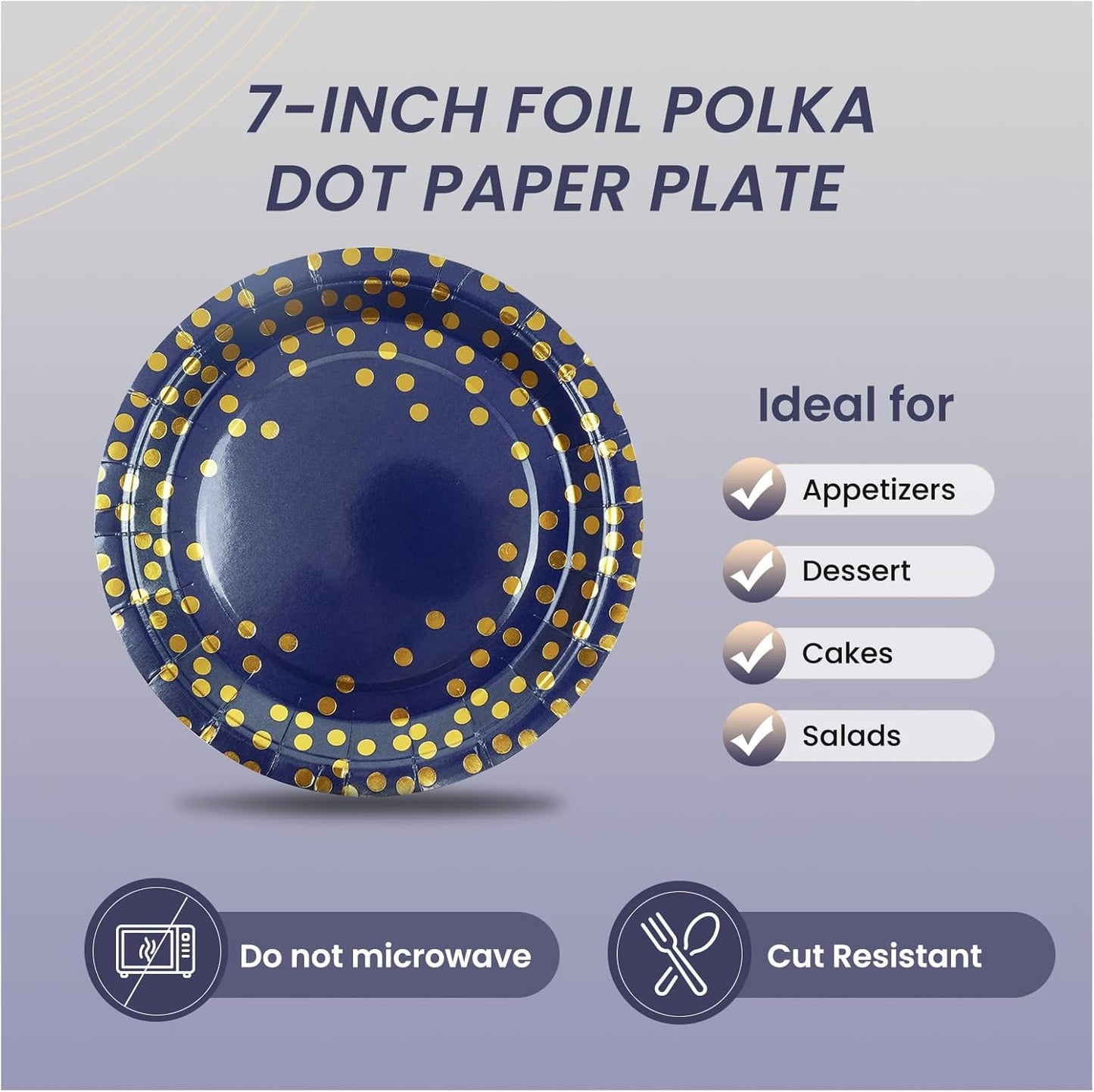 75PCS Paper Plates and Napkins Set - White and Gold Dot Disposable Party Dinnerware Includes Paper Plates, Napkins, Forks Decorations for 2026 New Year, Birthday, Wedding and Holiday, Serves 25