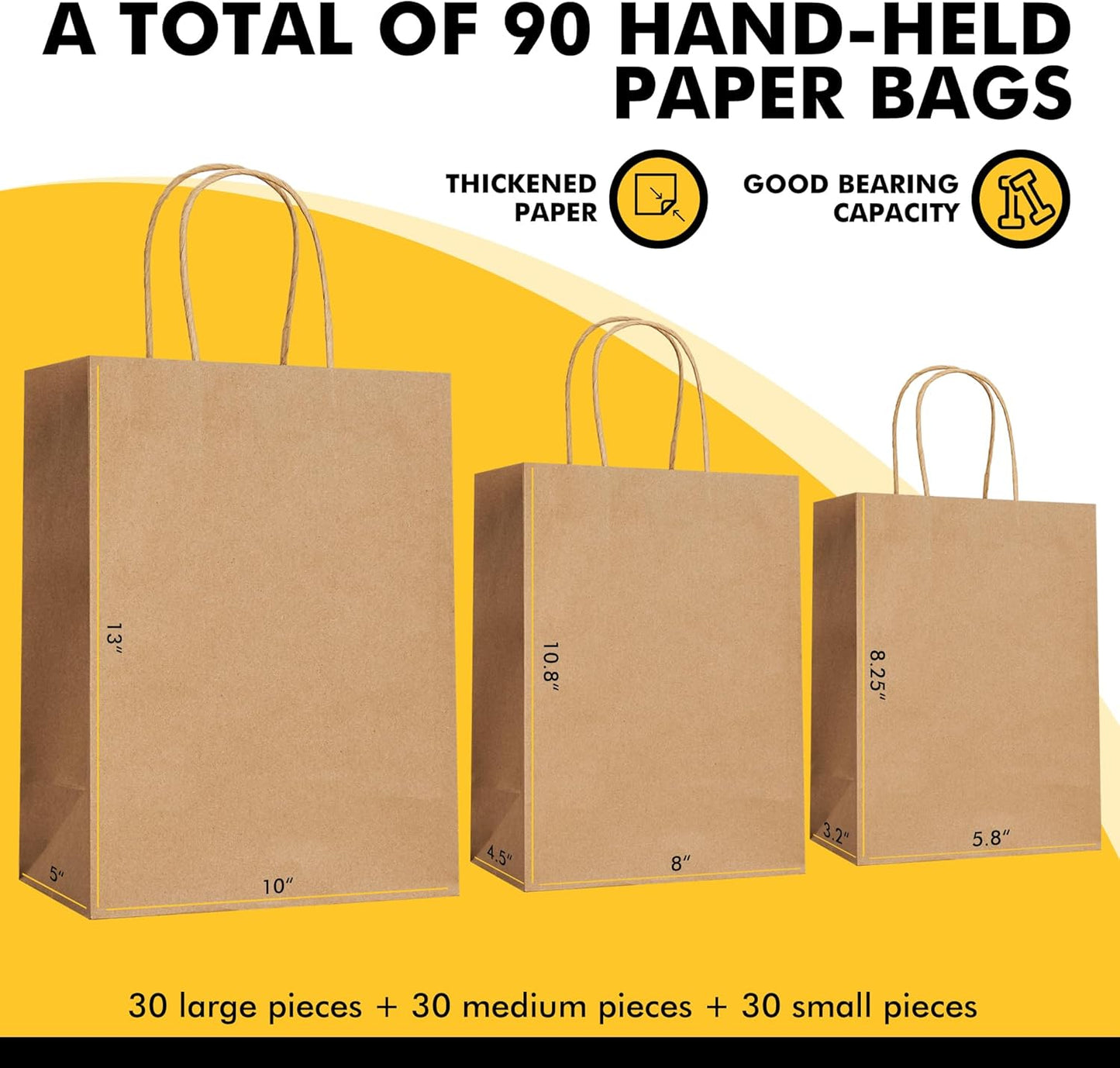 RACETOP 32 Pack Small Paper Gift Bags with Handles, 5.8"×3.2"×8.25" Kraft Paper Party Favor Bags Bulk for Kids Birthday, Baby Shower, Crafts, Wedding, Party Supplies (8 Colors)