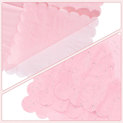 NatNarr 120 Pcs Cocktail Napkins Pink Mothers Day Paper Napkins Light Pink Dessert Beverage Napkin Cute Scalloped Party Napkin for Baby Bridal Shower, Birthday, 5 x 5 Inch