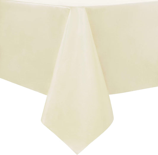 sancua Clear Plastic 100% Waterproof Tablecloth - 54 x 78 Inch - Vinyl PVC Rectangle Table Cloth Protector Oil Spill Proof Wipe Clean Table Cover for Dining Tables, Parties & Camping, Crystal Clear