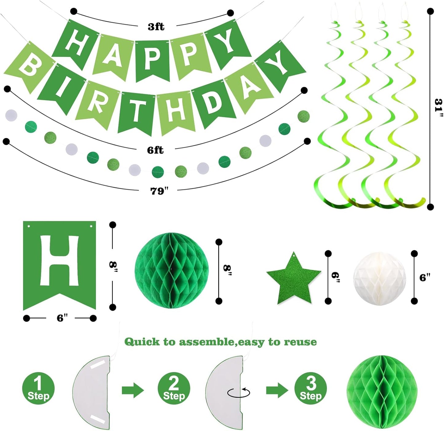 meowtastic Birthday Decorations, Happy Birthday Banner with Honeycomb Balls, Stars Hanging Swirl Streamers, Circle Dots Garland, Happy Birthday Party Decorations for Women Men Boys Girls (Blue)