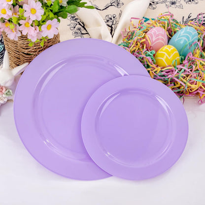 FLOWERCAT 60PCS White Plastic Plates - Heavy Duty White Disposable Plates for Mother's Day/Birthday Party/Wedding -serve for 30 guests Include 30PCS 10.25" & 30PCS 7.5" Plates for Party