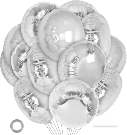 20 Pcs Black Round Shaped Balloons,18 Inch Round Foil Balloon,Giant Round Mylar Balloon Helium Balloons for Birthday Party Baby Shower Wedding Decorations (Black)