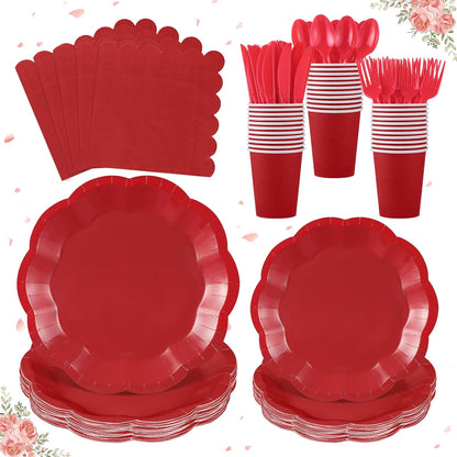 NatNarr 175 Pcs Sage Green Plates and Napkins Set, 25 Guest Sage Green Party Supplies Include Scalloped Paper Plate Napkin Cup Forks Knives Disposable Plastic Cutlery for Wedding Baby Shower Birthday