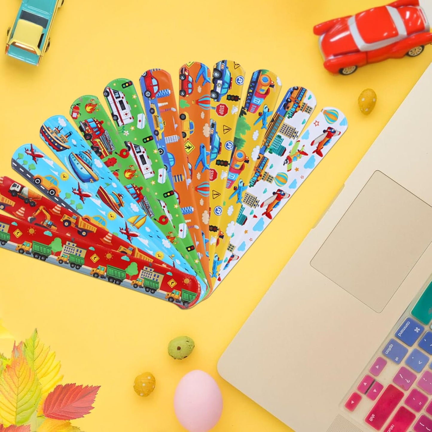 Serencatcher 48pcs Slap Bracelets Party Favors for Birthday Baby Shower Party Supplies Gifts