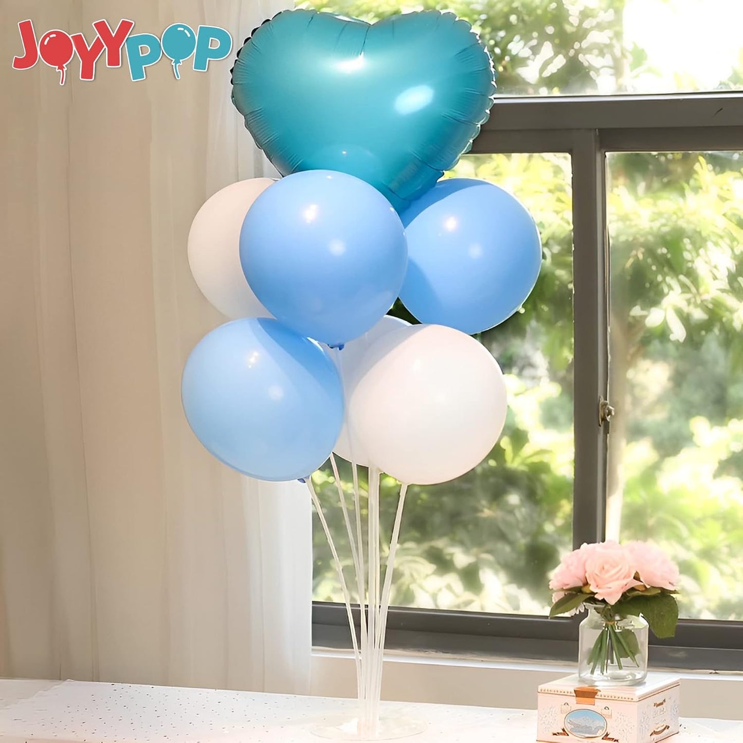 JOYYPOP 4 Sets Balloon Stand Kit For Table, Balloon Sticks with Base Birthday Graduation Party Decorations Wedding