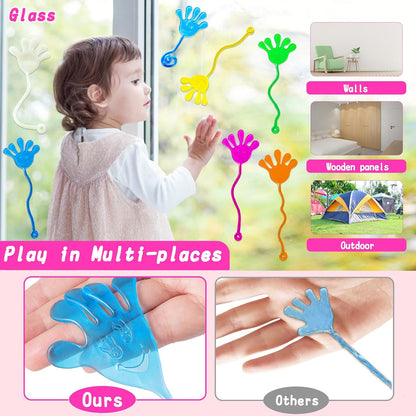 Armaytoy 20Pack Glow in Dark Glitter Sticky Hands Party Favors for Kids Pinata Goodie Bag Stuffers Classroom Prizes Birthday Stretchy Treat Trinkets Treasure Box Bulk Toys