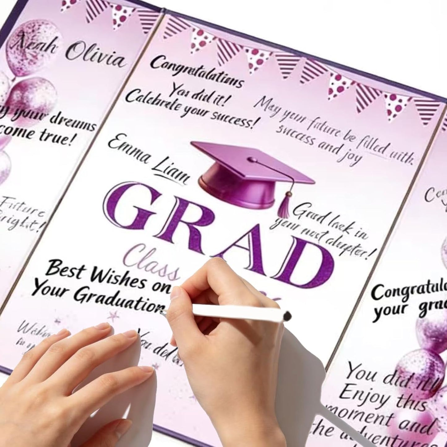 Green Graduation Party Decorations Class of 2026 - Extra Large 22" x 14" Graduation Guest Book to Sign Signature Board for Graduation Gifts Congrats Grad Party Favors Supplies Decor Keepsake