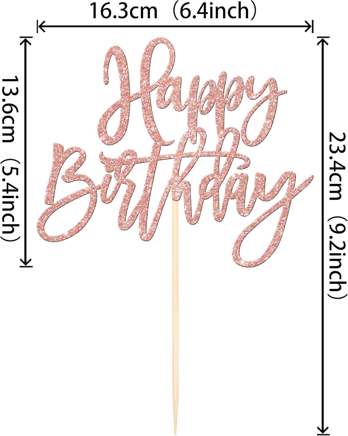 ZHUOWEISM 1 PCS Gold Happy Birthday & Anniversary Cake Topper