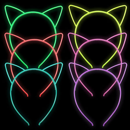 ZIRICHER 6 Colors Glow in the Dark Headbands, Plastic Light Up Hair Band Crowns Luminous Headband For Girls Party Headbands