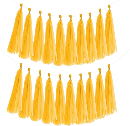 MECCANIXITY 20Pcs Tassel Garland Banner Tissue Paper for Streamers Party Decorations, Valentine's Day Birthday Decor for Women with Rope and Tie Wire (Pink, 14.6Inch)