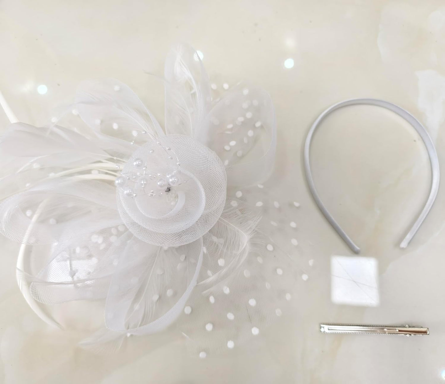 Fascinators Hat Women Tea Party Headband Flower Cocktail Mesh Feathers Hair Clip Kentucky Derby Hat Wedding